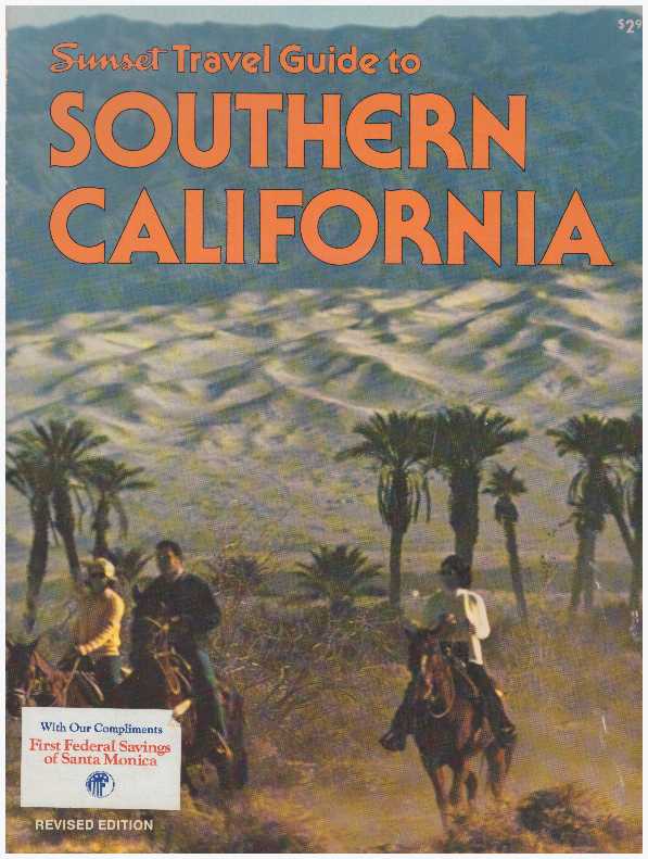 Item #15975 TRAVEL GUIDE TO SOUTHERN CALIFORNIA. Robert G. Bander, the, of Sunset Magazine.