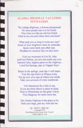Item #22576 ALASKA HIGHWAY VACATION INVITATION. Troy L. Hise Sr