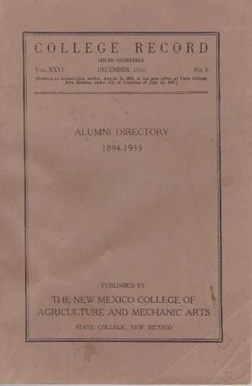 Item #23965 COLLEGE RECORD; Alumni Directory 1894-1933