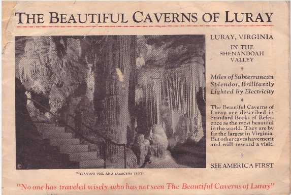 Item #26820 THE BEAUTIFUL CAVERNS OF LURAY. Luray Caverns Corporation.