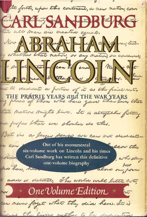 Item #29667 ABRAHAM LINCOLN.; The Prairie Years and the War Years. Carl Sandburg