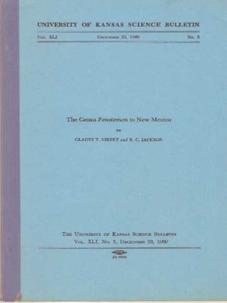 Item #30666 THE GENUS PENSTEMON IN NEW MEXICO. Gladys T. Nisbet, R C. Jackson