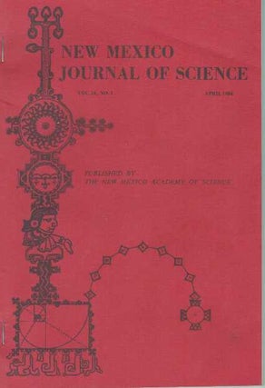 Item #30877 NEW MEXICO JOURNAL OF SCIENCE. Alex Burr